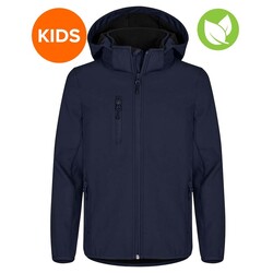 Kinder softshell jas Clique classic navy