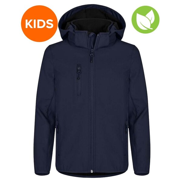 Kinder softshell jas Clique classic navy