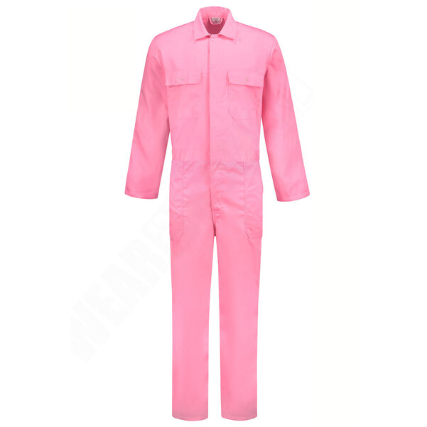 Overall Drukknoop polyester/katoen roze