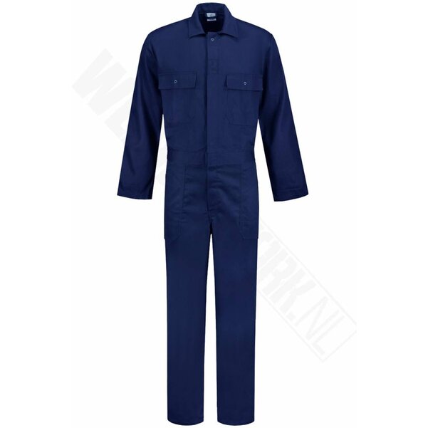 Overall Drukknoop polyester/katoen navy