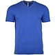 T-shirt V-hals Kariban kobaltblauw