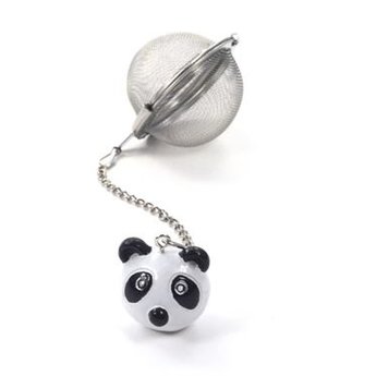 Tee-Ei "Panda" Edelstahl, mit Anhänger Ø ca. 5 cm