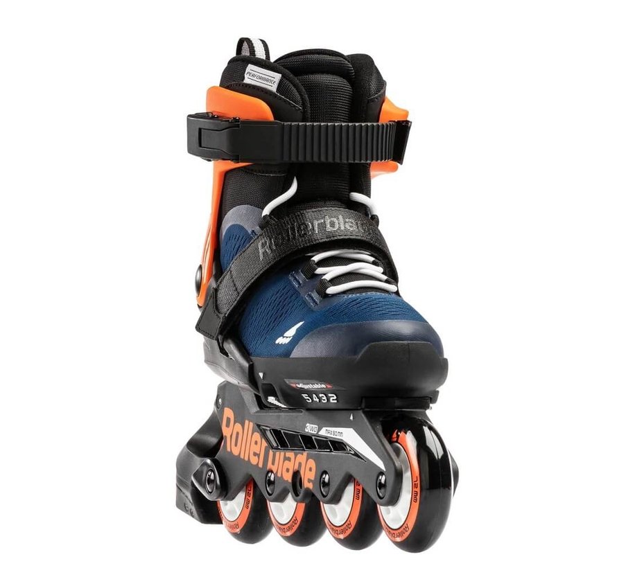 Microblade Verstelbare Kinder Skates Midnight Blue/Warm Orange