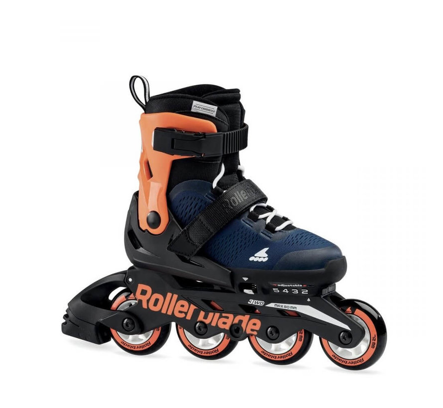 Microblade Verstelbare Kinder Skates Midnight Blue/Warm Orange