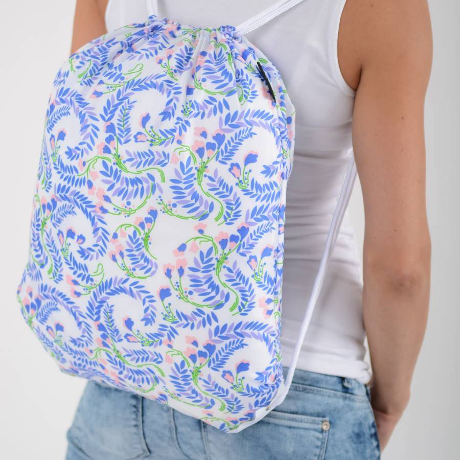 Foldable Eco Backpack Squares Black