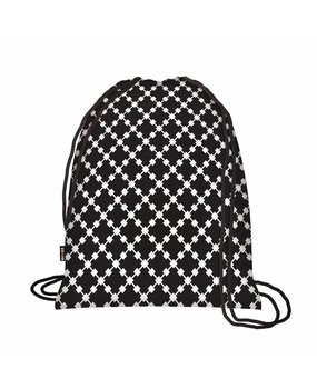 Ecozz Foldable Eco Backpack Squares Black Ecozz Foldable Eco Backpack Squares Black