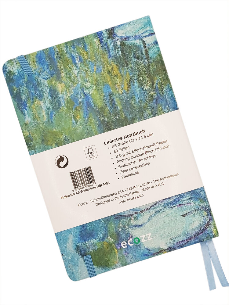 Ecozz Notebook A5 Waterlillies - Claude Monet Ecozz Notebook A5 Waterlillies - Claude Monet