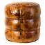 Cognac-kleurige lederen poef