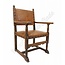 Antieke kasteelstoelen eikenhout en leer