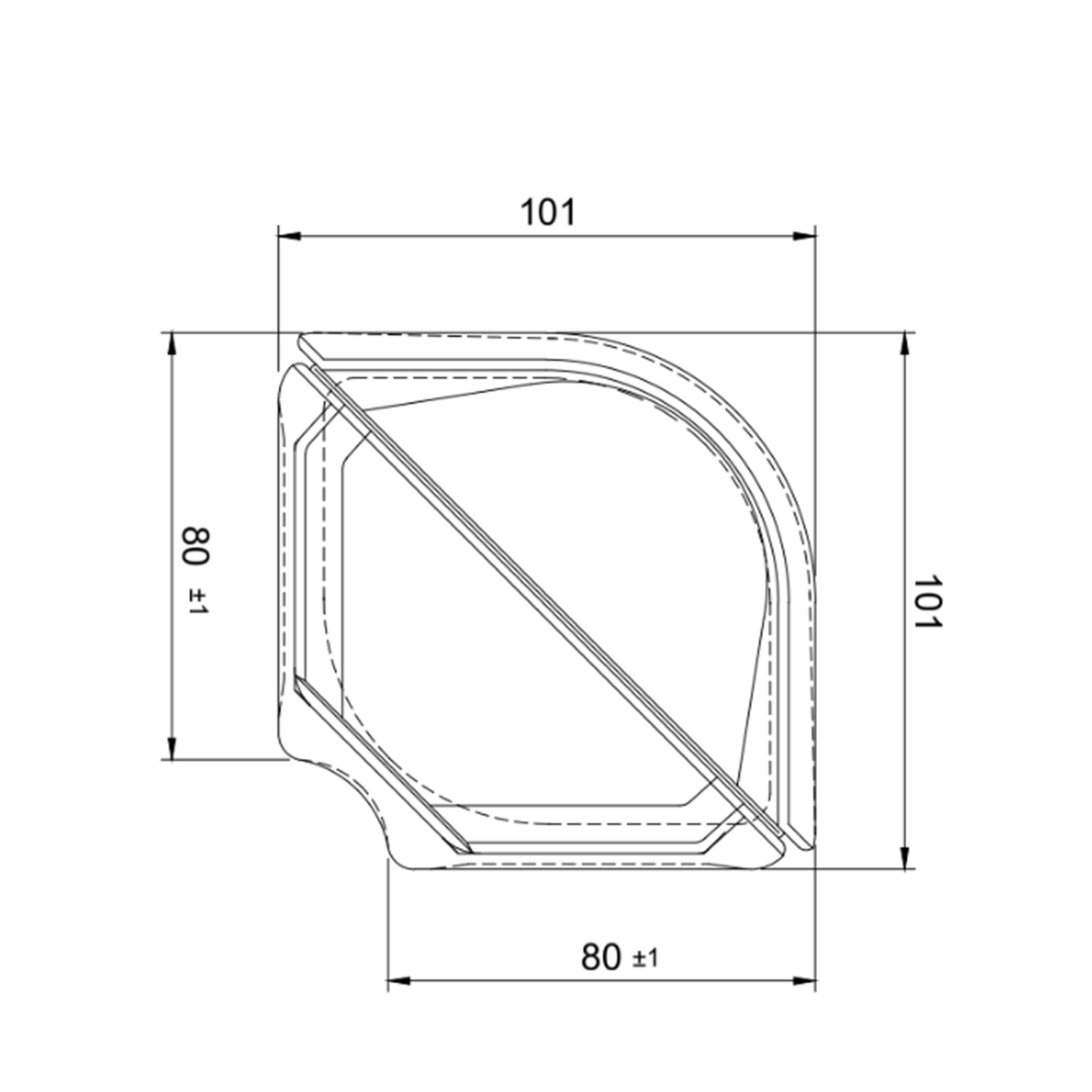 Eckstein Runde 90gr. Wave
