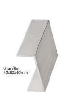 Alu. U-profiel 40x80x40 250cm
