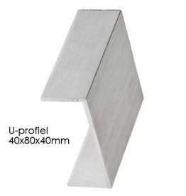 Alu. U-profiel 40x80x40 250cm