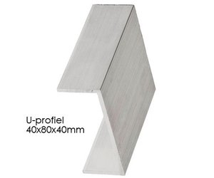 Voorkeursbehandeling rijk boog Aluminium U-profiel 40x80x40 - Glazen bouwstenen | Glasblokken | Glasdallen  | Glastegels