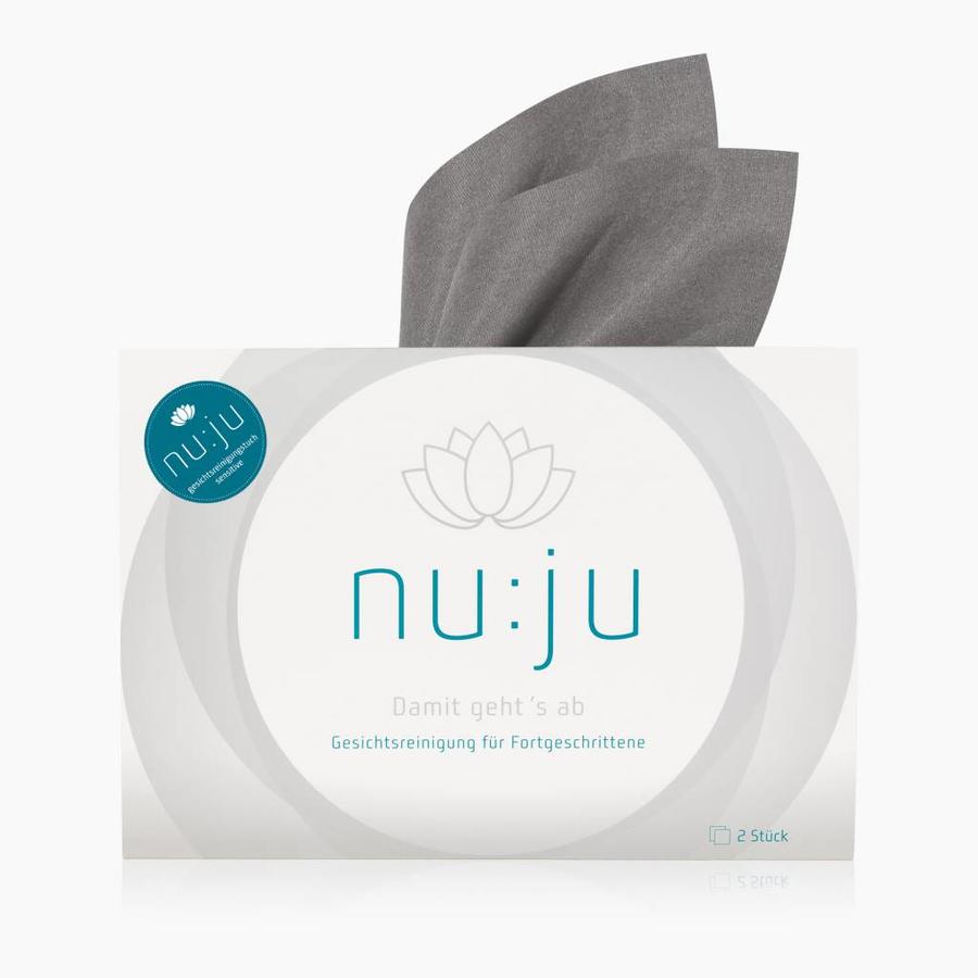 nu:ju® BEAUTY Microfiber facial cleansing cloths "Sensitive" made of Evolon® | 2 cloths incl. travel case