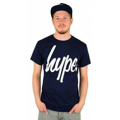 Hype Script T-Shirt Navy/White
