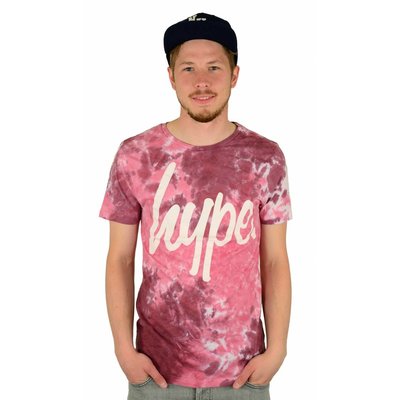 Hype Dye Rust T-Shirt Burgundy/White