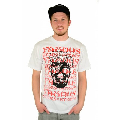 Famous Stars and Straps Pompadour Skull T-Shirt White