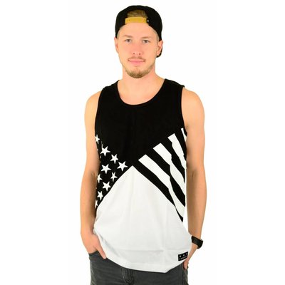 Famous Stars and Straps Noir Flag Tank Top Black/White