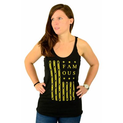 Famous Stars and Straps Gold Citizen Tank Top Vintage Black