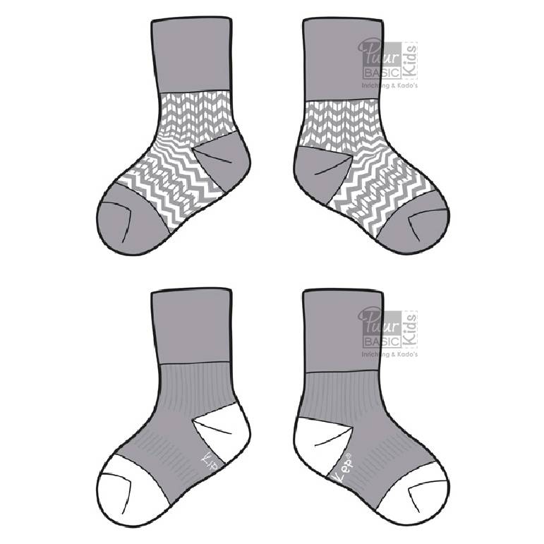 Blijf-sokken Grijs  0-6 maanden of 6-12 maanden-1