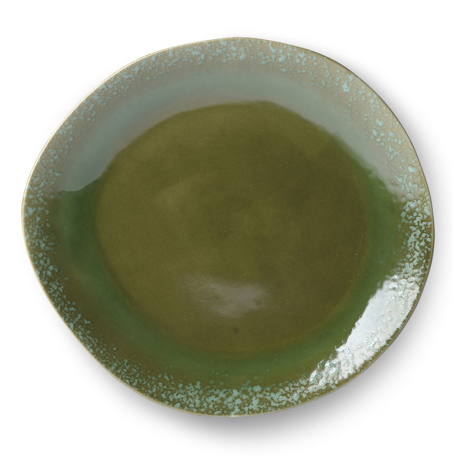 HK Living diner bord groen HK Living dinner plate green ACE6037 Puur Basic Interieur