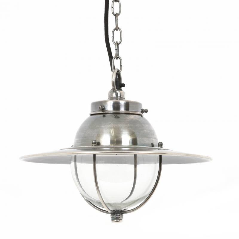 Industriële hanglamp Nelson Antiek Zilver-1