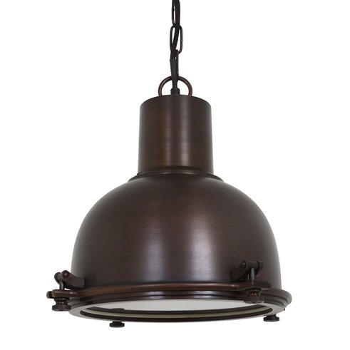 Industriële hanglamp Kingston Antiek dark brass koper-1