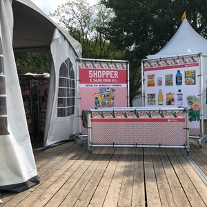 Balie met achterwand Spandoekframes Scoupy