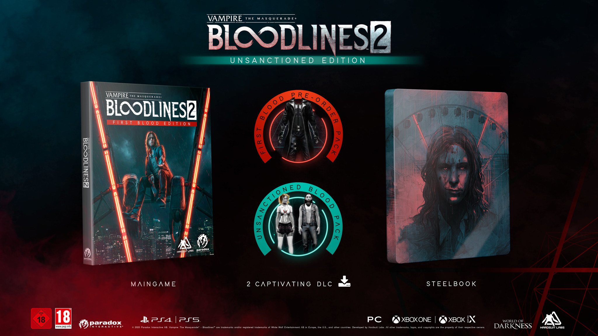  Vampire: The Masquerade - Bloodlines 2 - PlayStation 4 First  Blood Edition : Plaion Inc: Everything Else