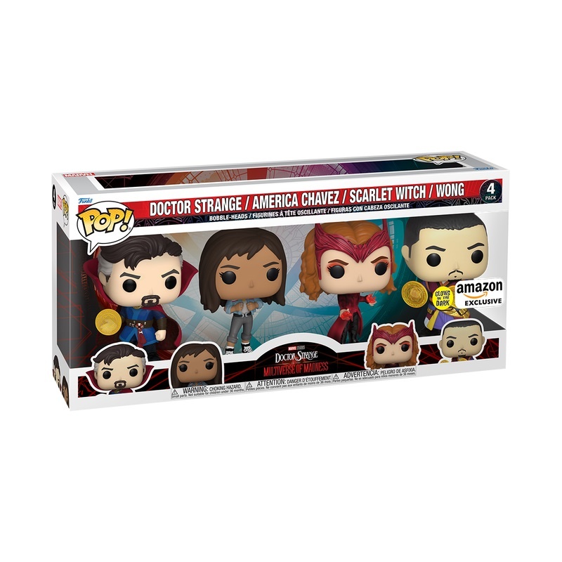 Pop 4-Pack: Dr Strange/Miss America/Scarlet Witch/Wong - Funko Pop