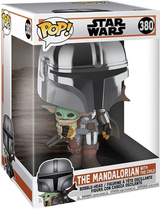 Pop Star Wars: Jumbo Mandalorian with the Child Funko Pop #380