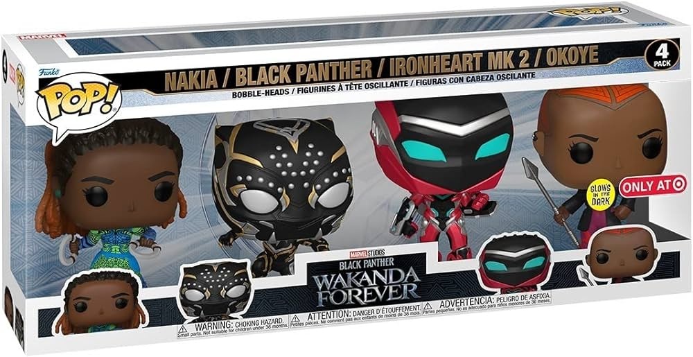 Pop Marvel: Black Panther - Wakanda Forever 4-Pack (Glow in the Dark)