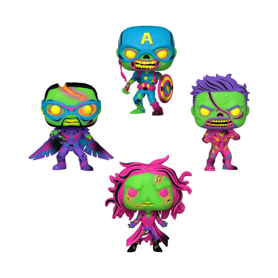 Pop Marvel: What If 4-Pack (Black Light) Funko Pop