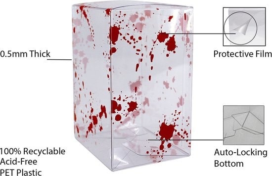 Pop Protector with Blood Splatter – 10 Pieces (10 cm/4 inch) – Protective Case for Funko Pop