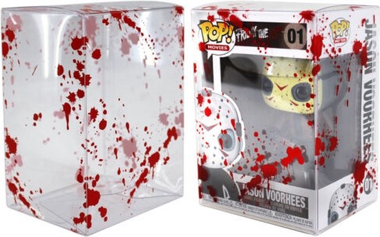 Pop Protector with Blood Splatter – 10 Pieces (10 cm/4 inch) – Protective Case for Funko Pop