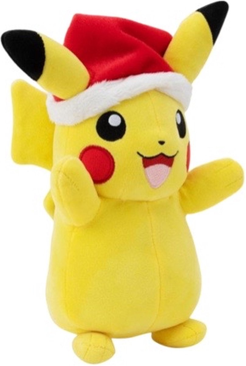 Pokemon Pikachu Pluche Knuffel met Kerstmuts (20cm)