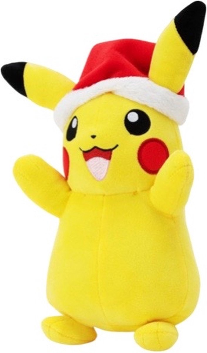 Pokémon Pikachu Plüsch mit Weihnachtsmütze (20 cm)
