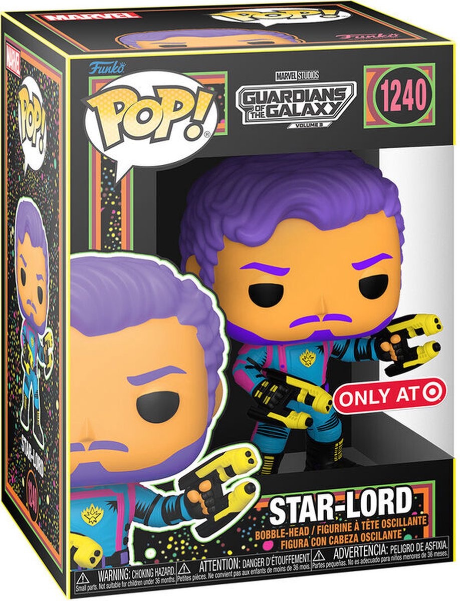 Pop Marvel: Guardians of the Galaxy 3 - Star-Lord (Blacklight) Funko Pop #1240