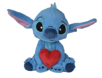 Stitch Holding Heart Pluche Knuffel (25 cm)