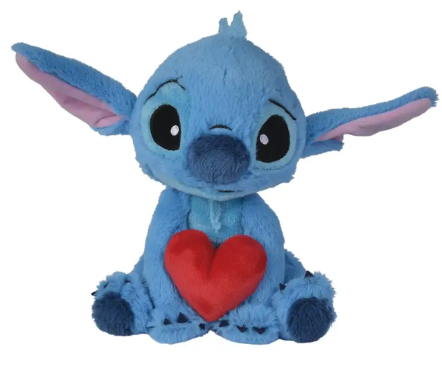 Stitch Holding Heart Pluche Knuffel (25 cm)