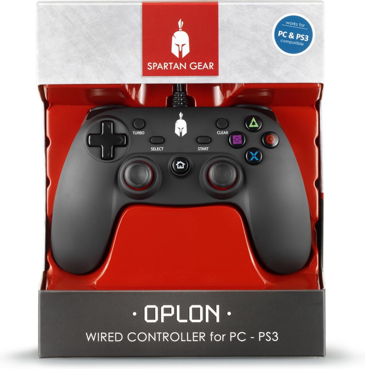Spartan Gear: Oplon Wired Gaming Controller - PC & PS3