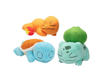 Pokémon Sleeping Bulbasaur, Charmander en Squirtle Pluche Knuffel (12cm)
