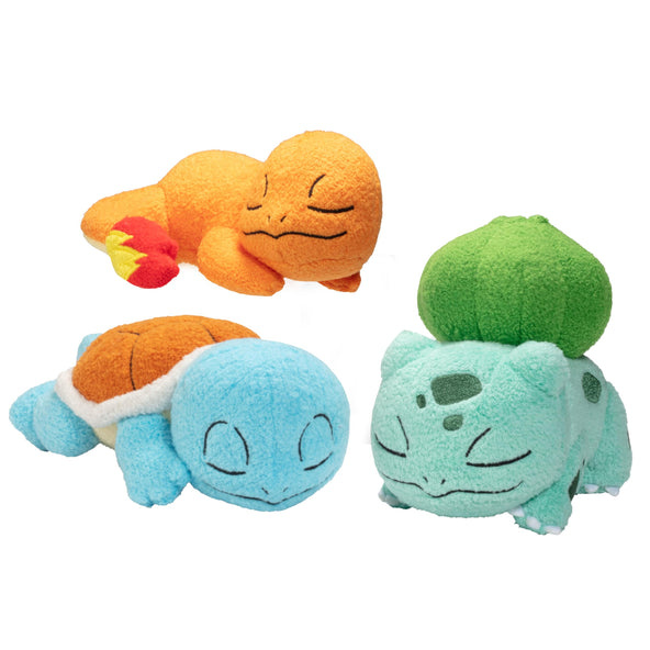 Pokémon Sleeping Bulbasaur, Charmander en Squirtle Pluche Knuffel (12cm)