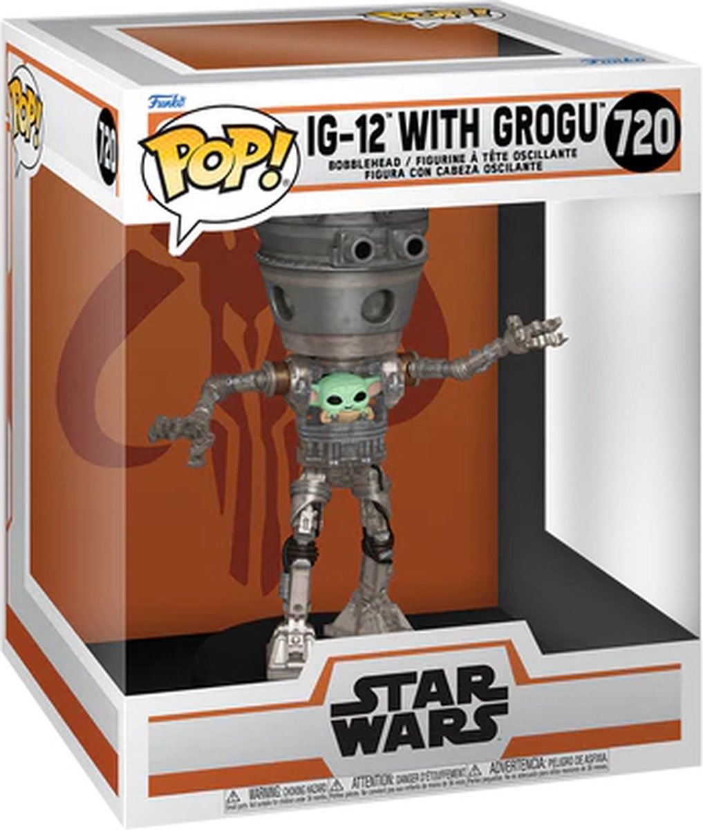 Pop Deluxe: Star Wars: The Mandalorian - IG-12 With Grogu Funko Pop #720