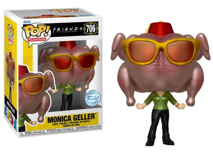 Pop Tees: Friends – Monica Geller mit Truthahn (Metallic) Funko Pop #706 (Größe XL)