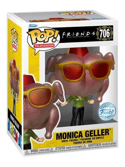 Pop Tees: Friends – Monica Geller mit Truthahn (Metallic) Funko Pop #706 (Größe L)