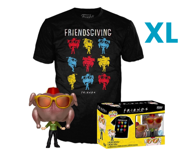 Pop Tees: Friends – Monica Geller mit Truthahn (Metallic) Funko Pop #706 (Größe XL)