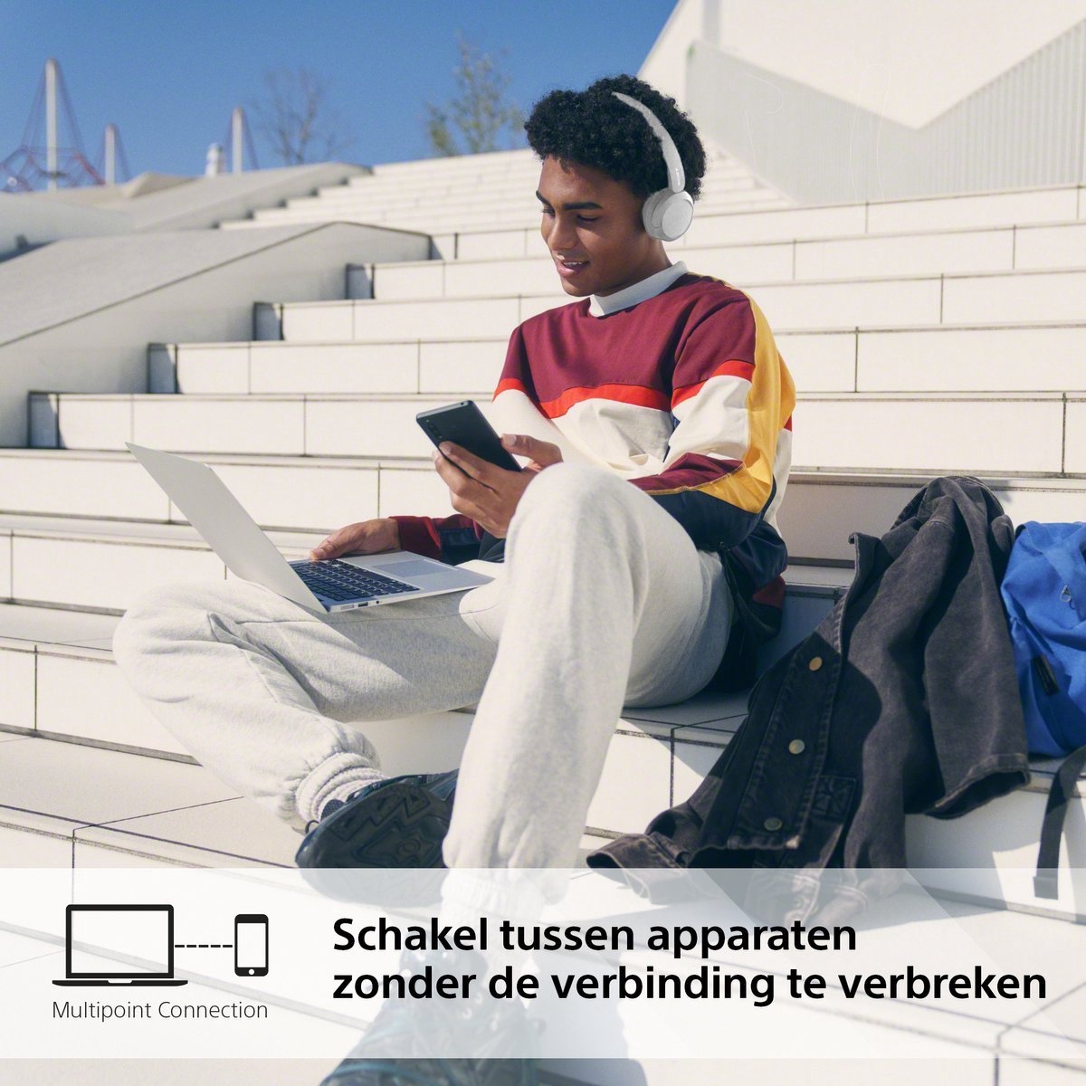 Sony WH-CH520 - Draadloos On-Ear Koptelefoon - Wit