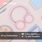 Sony WH-CH520 - Wireless On-Ear Headphones - Pink