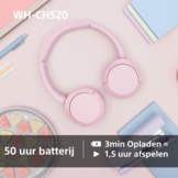 Sony WH-CH520 - Draadloos On-Ear Koptelefoon - Geel